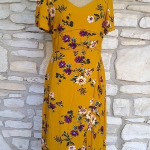 Band of Gypsies-Floral Flutter Sleeve Dress